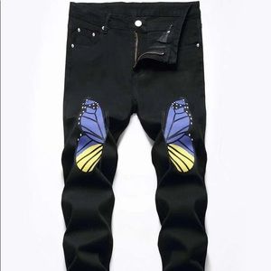 Guys Butterfly Graphic Jeans